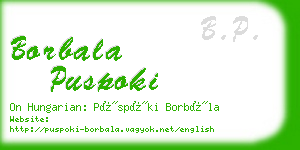 borbala puspoki business card